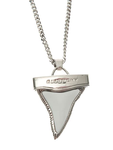 Givenchy Shark Tooth Necklace Long Chain Silver & Gold Mens 